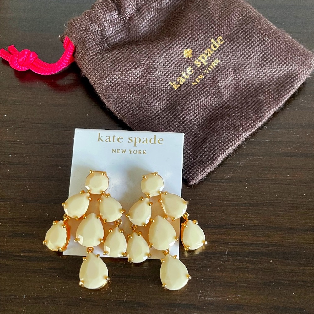 Kate Spade White Chandelier Earrings